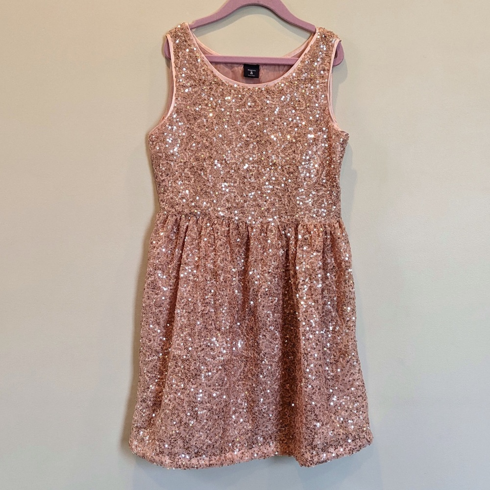 GAP girls blush sequin dress